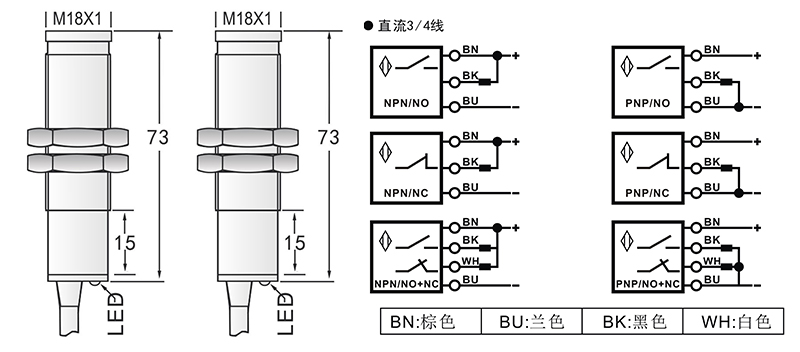 M18光電開關(guān)對射式