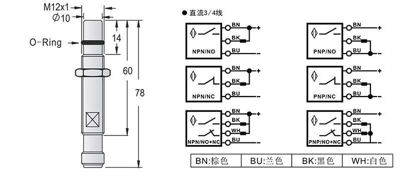 M12-M12-78mm高壓力電感式接近開(kāi)關(guān)